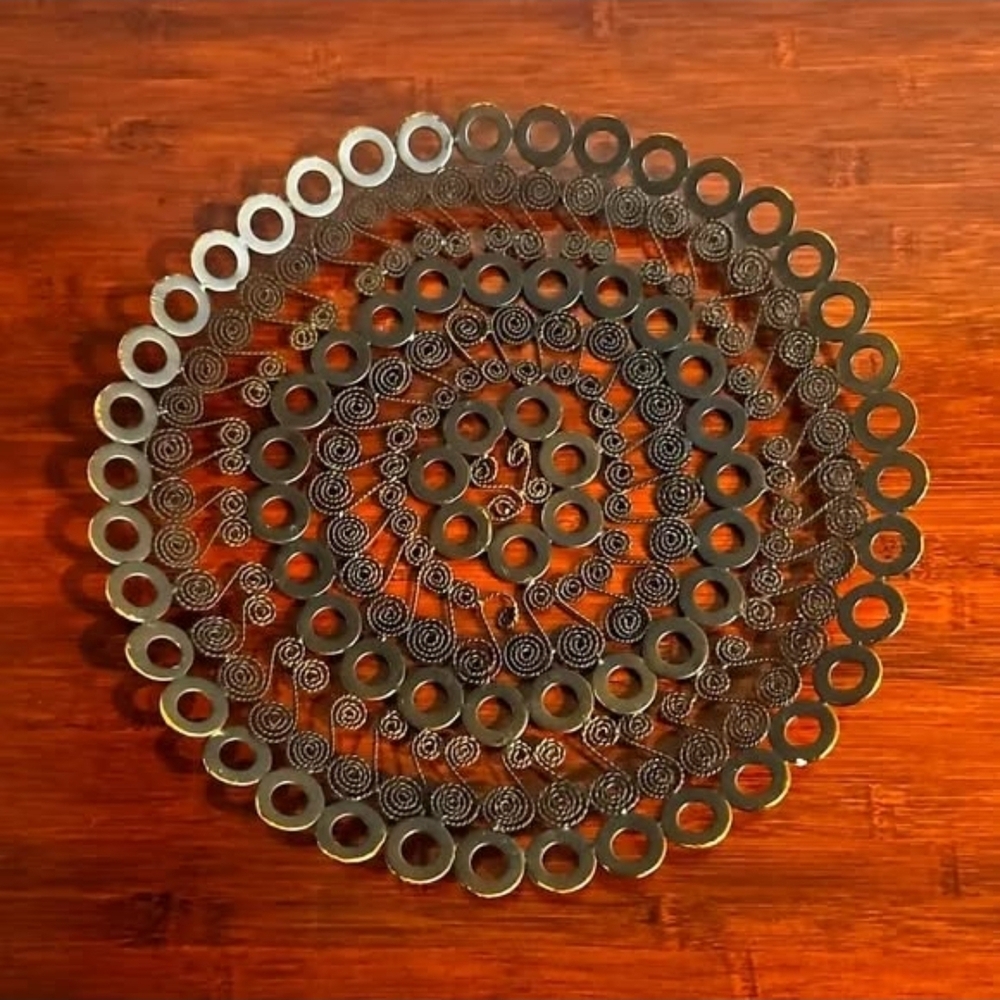 Brown Metal Decorative Wall Art / Fruit Dish / Wall Earring Rack